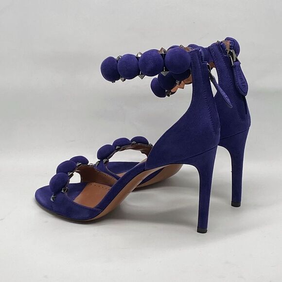 Alaia Bombe 90 Ankle-Strap Studded Suede Leather Sandals size 36.5 - Picture 13 of 16
